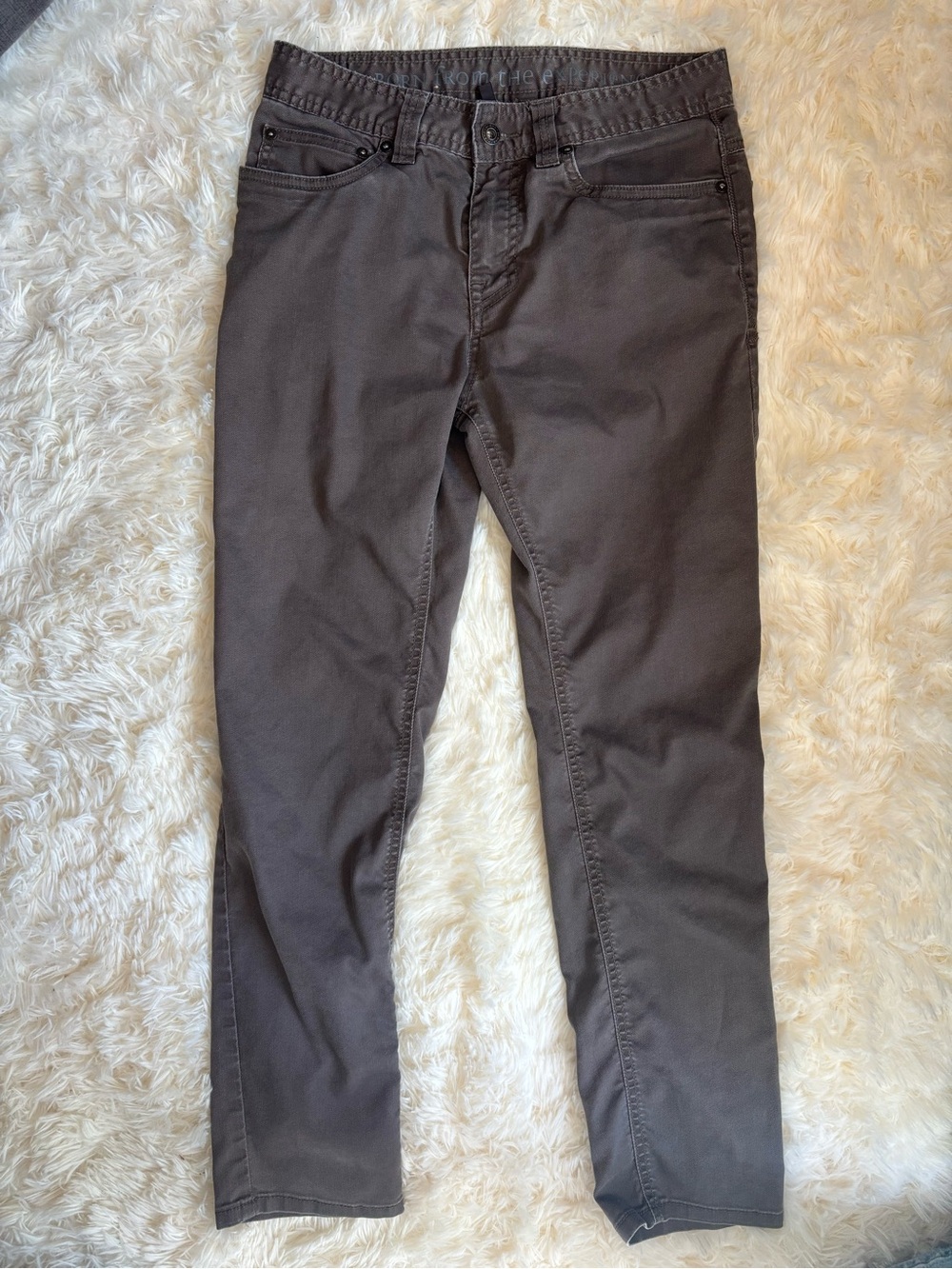 prAna Slim Fit 5 Pocket Pants 28x30 Gray Twill Born From The Experience